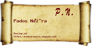 Pados Nóra névjegykártya