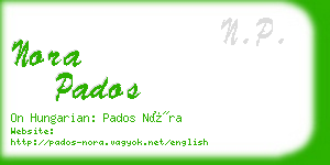 nora pados business card